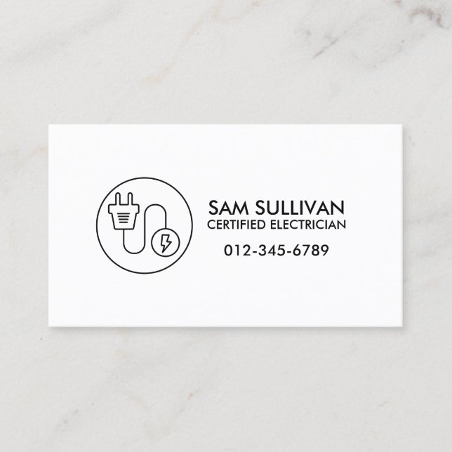 Electrician Electrical Contractor Business Card (Front)