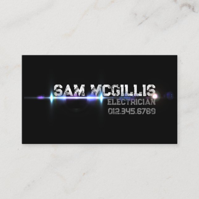 Electrician Electrical Contractor Business Card (Front)
