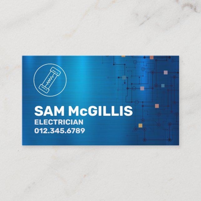 Electrician Electrical Contractor Business Card (Front)