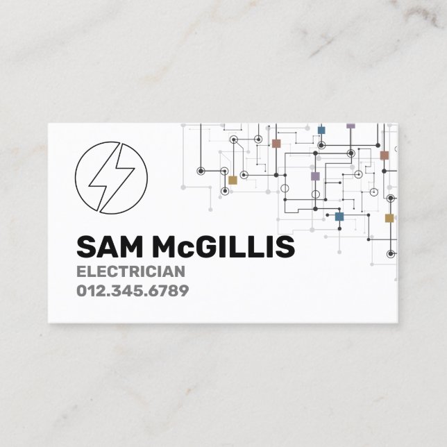 Electrician Electrical Contractor Business Card (Front)