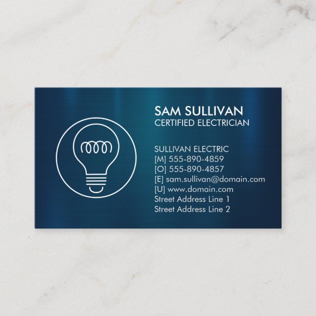 Electrician Electrical Contractor Business Card (Front)