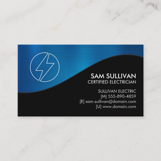 Electrician Electrical Contractor Business Card (Front)