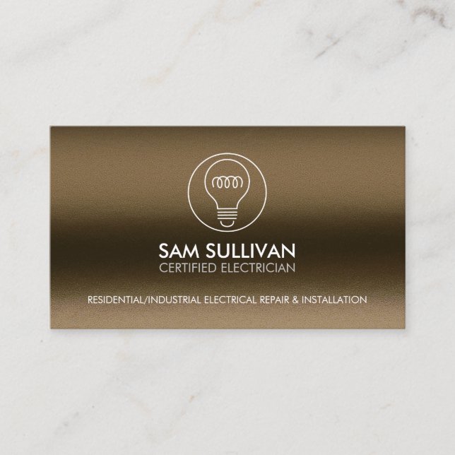 Electrician Electrical Contractor Business Card (Front)