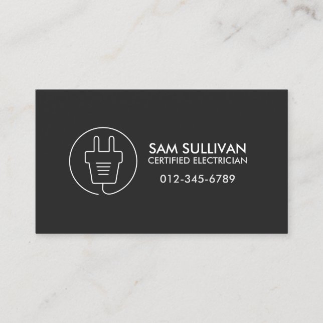 Electrician Electrical Contractor Business Card (Front)