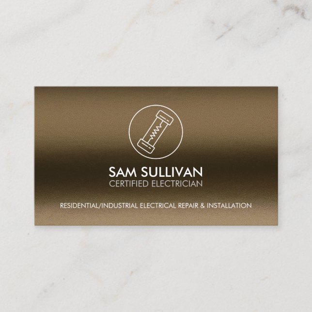 Electrician Electrical Contractor Business Card (Front)