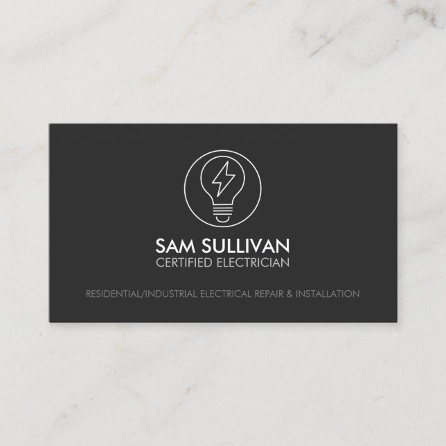 Electrician Electrical Contractor Business Card (Front)
