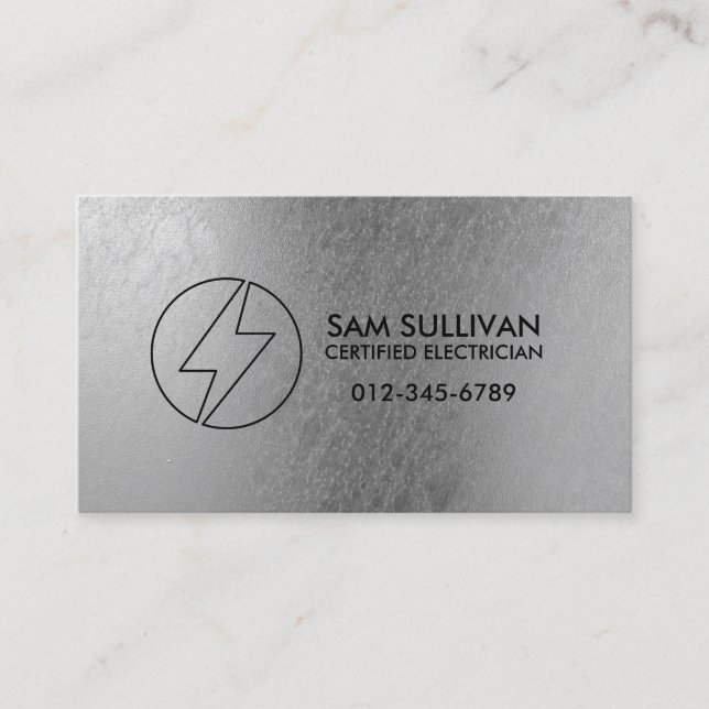 Electrician Electrical Contractor Business Card (Front)