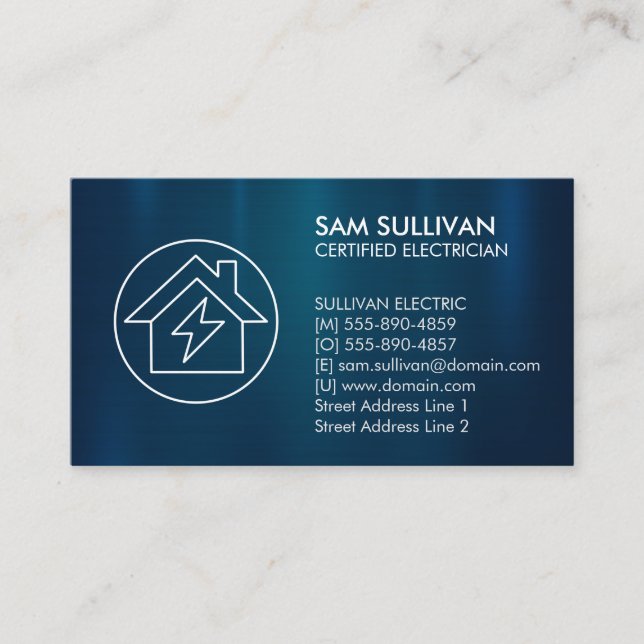 Electrician Electrical Contractor Business Card (Front)