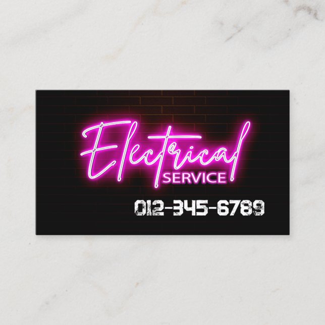 Electrician Electrical Contractor Business Card (Front)