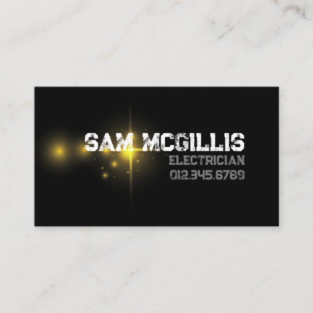 Electrician Electrical Contractor Business Card (Front)