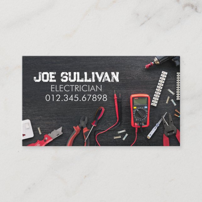 Electrician Electrical Contractor Business Card (Front)