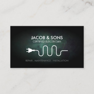 Electrician Electrical Contractor Turquoise Grunge Business Card