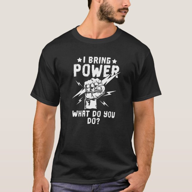 Electrician  Electrical Engineer Construction Elec T-Shirt (Front)