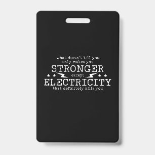 Electrician Electrical Engineer Electricity ID Badge