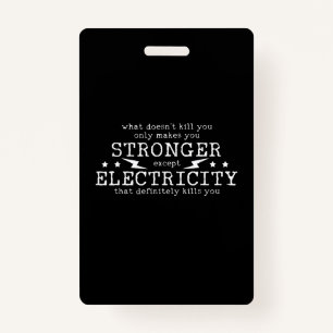 Electrician Electrical Engineer Electricity ID Badge