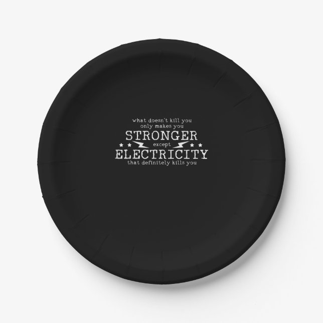 Electrician Electrical Engineer Electricity Paper Plate (Front)