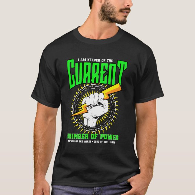 Electrician Electrical Engineer Line T-Shirt (Front)