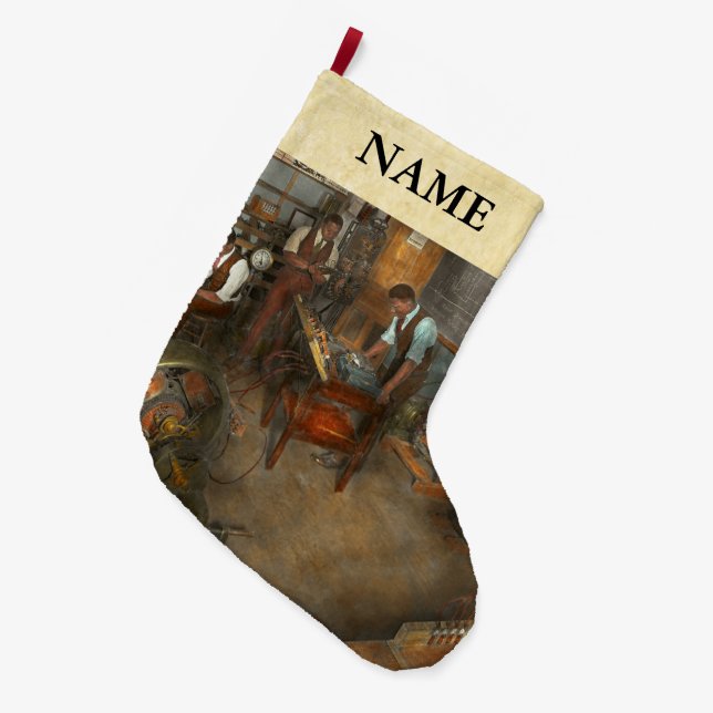 Electrician - Electrical Engineering course 1915 Large Christmas Stocking (Front (Hanging))