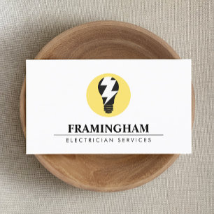 Electrician Electrical Light Bulb Logo Business Card