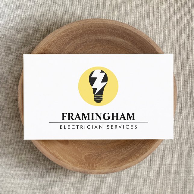 Electrician Electrical  Light Bulb Logo Business Card (Creator Uploaded)