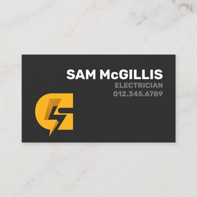 Electrician Electrical Monogram C Business Card (Front)