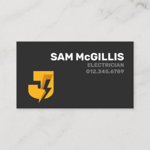Electrician Electrical Monogram J Business Card