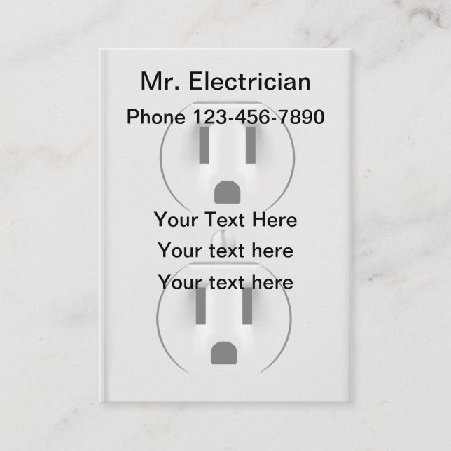 Electrician Electrical Outlet Theme Business Card (Front)