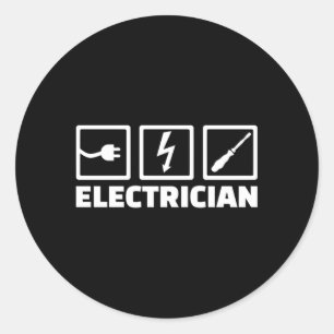Electrician Electrician Black Small Classic Round Sticker