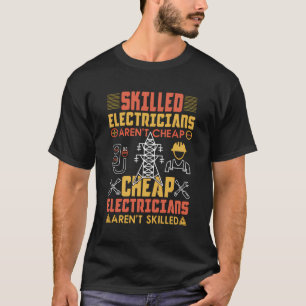 Electrician Electricity Lineman Funny Electrical E T-Shirt