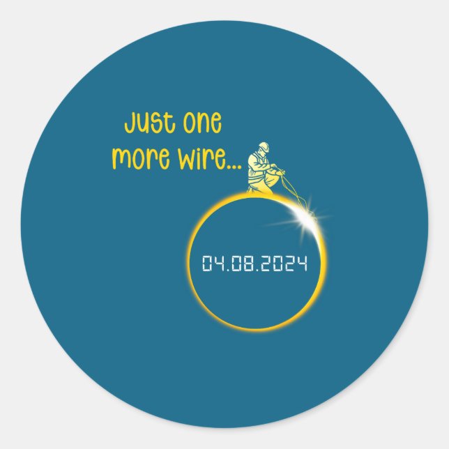 Electrician Engineer Moon Solar Eclipse Classic Round Sticker (Front)