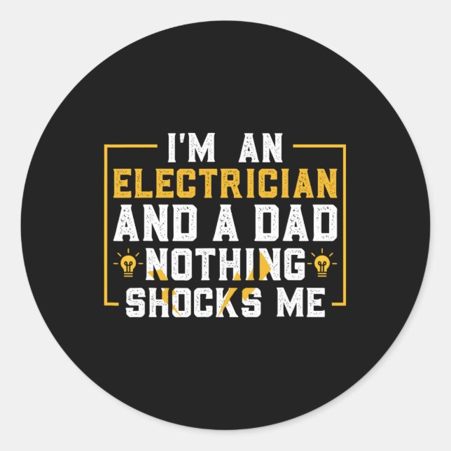 Electrician Funny Electrical Engineering Electrica Classic Round Sticker (Front)