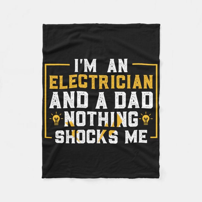 Electrician Funny Electrical Engineering Electrica Fleece Blanket (Front)