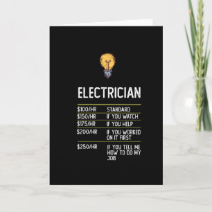 electrician funny gift present idea card
