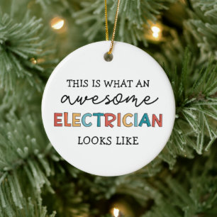 Electrician Funny Gifts for Electricians Ceramic Ornament