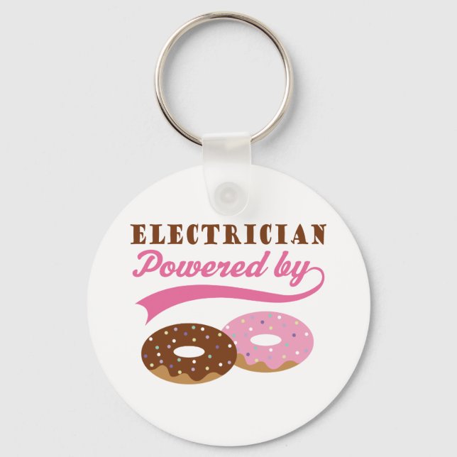 Electrician Gift (Doughnuts) Key Ring (Front)