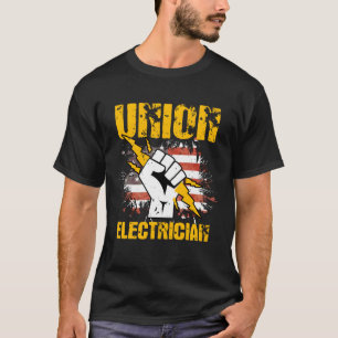 Electrician Gifts Patriotic American Flag Union El T-Shirt