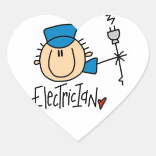 Electrician Heart Sticker