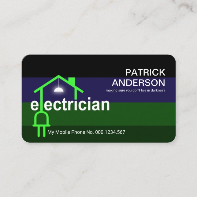 Electrician Home Plug Wiring Business Card (Front)