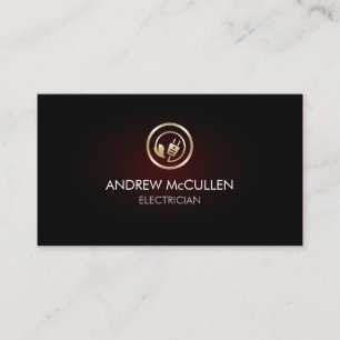 Electrician Home Repair Eco Electric Plug Icon  Business Card