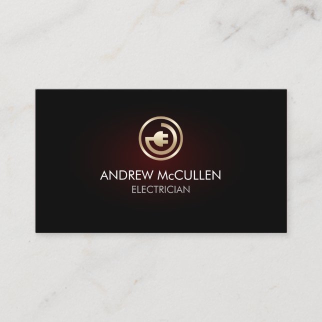 Electrician Home Repair Electric Plug Icon  Business Card (Front)