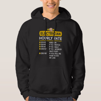 Electrician Hourly Rate Electrical Cable Lineman Hoodie