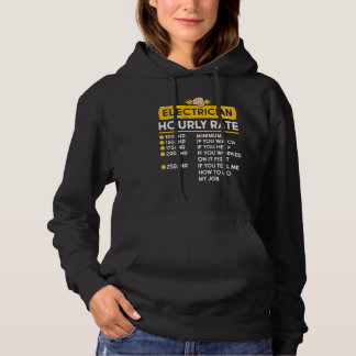 Electrician Hourly Rate Electrical Cable Lineman Hoodie