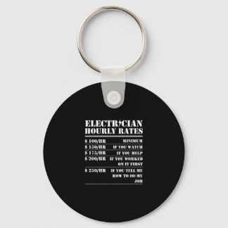 Electrician Hourly Rate Funny Electrical Mechanic Key Ring