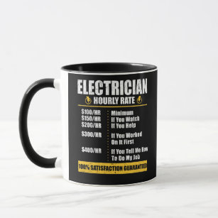 Electrician Hourly Rate Funny Lineman Dad Retro Mug