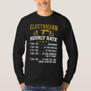 Electrician Hourly Rate Gif Labour Rates Dad Son T-Shirt