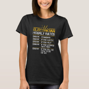 Electrician Hourly Rates Lineman Men Electrician D T-Shirt