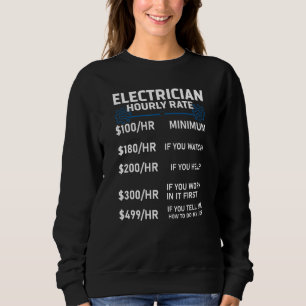 Electrician Hourly Rates Lineman Retro Electrician Sweatshirt