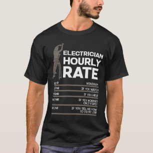 Electrician Hourly Rates Lineman Retro Electrician T-Shirt