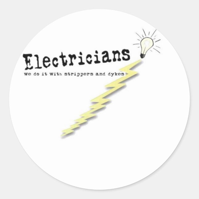 Electrician Humour Classic Round Sticker (Front)