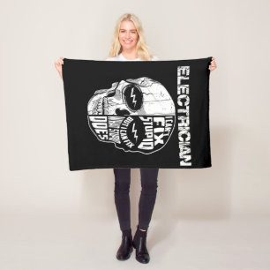 Electrician I Can't Fix Stupid Skull Gift Fleece Blanket